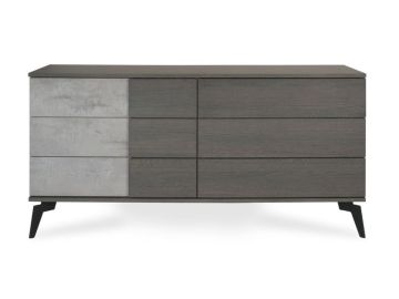 Palermo Italian Modern Faux Concrete & Grey Dresser