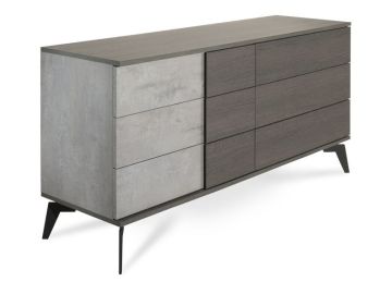 Palermo Italian Modern Faux Concrete & Grey Dresser