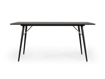 Billy Modern Black Oak & Gold Dining Table