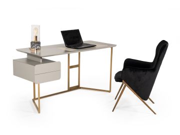 Deegan Modern Grey & Bronze Office Desk