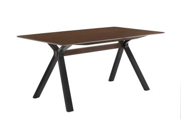 Runyon Modern Walnut & Black Dining Table