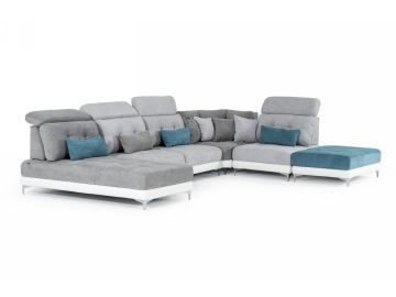 Jive - Italian Modern Medium Grey Fabric U Shaped Configurable Sectional Sofa