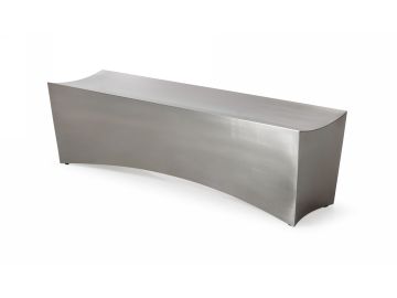 Modern - Anvil Rectangular Brushed Stainless Steel Bench