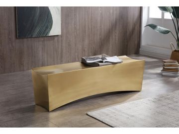 Anvil - Modern Rectangular Brushed Gold Bench