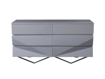 Duke Modern Grey & Black Gun Chrome Dresser