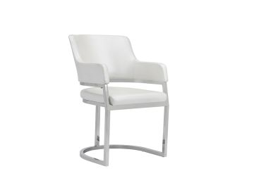 Tulsa Modern White Leatherette Dining Chair