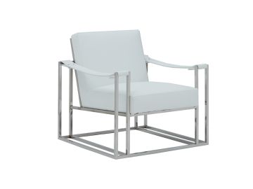 Larson Modern White Leatherette Accent Chair