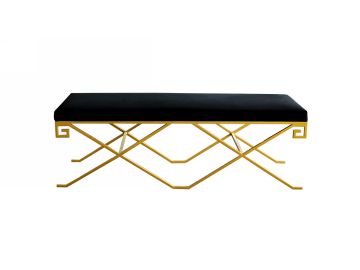 Sullivan - Modern Black Fabric Bench