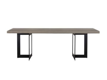 Sharon Modern Concrete & Black Metal Dining Table