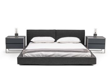 Haven - Modern Grey Fabric Bed