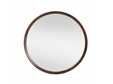 Selena - Modern Round Acacia Mirror