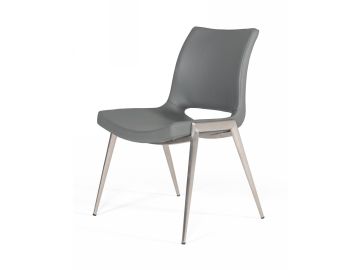 Jackie - Modern Grey Eco-Leather Dining Chair (Set of 2)