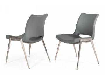 Jackie - Modern Grey Eco-Leather Dining Chair (Set of 2)