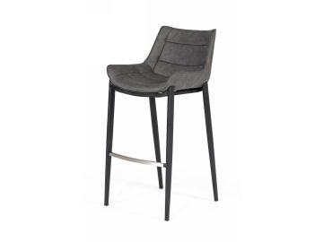 Robert - Modern Grey Eco-Leather Bar Stool