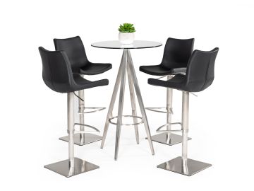 Dallas - Modern Brushed Stainless Steel Bar Table