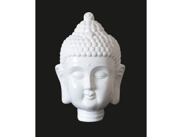 Modern White Buddha Head Sculpture