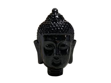 Modern Black Buddha Head Sculpture