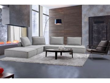 Nolden - Modern Grey Fabric Modular Sectional Sofa