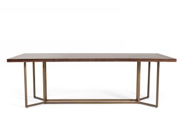 Nathan - Modern Acacia & Brass Dining Table