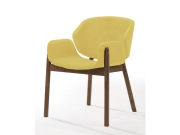 Jozy - Modern Yellow & Walnut Dining Chair (Set of 2)