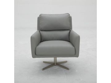 Sean - Modern Grey Eco-Leather Lounge Chair