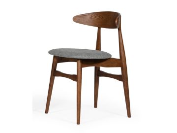Prospect - Modern Grey Fabric & Walnut Dining Chair (Set of 2)