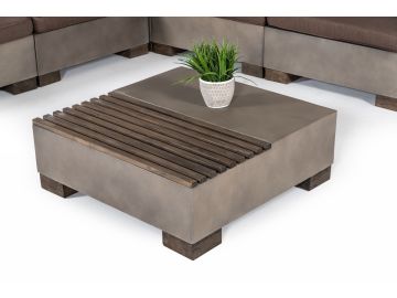 Delaware - Modern Concrete Modular Sectional Sofa Set with Square Coffee Table