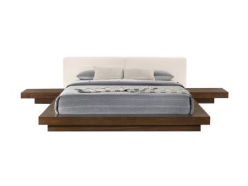 Tokyo - Contemporary Walnut and White Platform Bed