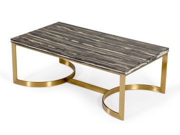Greely - Glam Black and Gold Marble Coffee Table