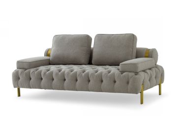 Ladera - Glam Grey and Gold Fabric Loveseat