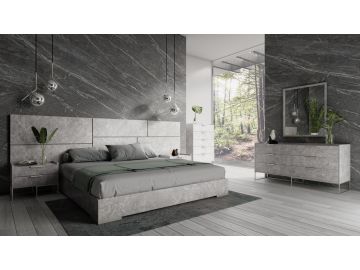 Marbella - Italian Modern Grey Bed Set