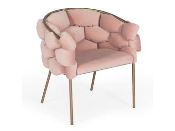 Debra - Modern Pink Fabric Dining Chair