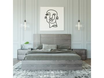 Asus - Modern Italian Grey Elm 4-Piece Bedroom Set