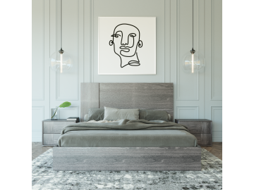 Asus - Italian Modern Elm Grey Bedroom Set