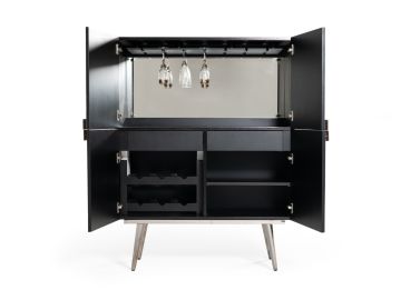 Macoy - Modern Multicolor and Black Ash Wine Cabinet