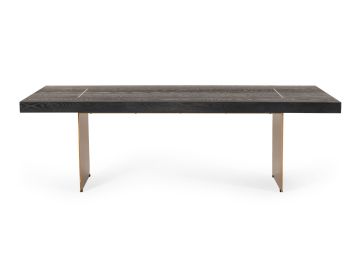 Perret - Large Glam Black Ash + Brushed Brass Dining Table