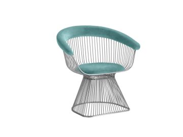 Lauren - Teal Velvet and Brushed Silver Dining Chair
