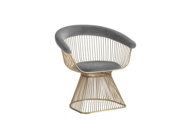 Lauren - Grey Velvet and Brushed Gold Dining Chair