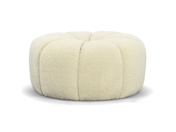 Gadson - Contemporary White Sherpa Ottoman