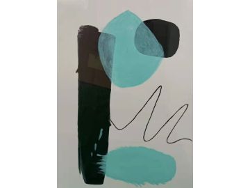 19016 - Modern Abstract Framed Acrylic Painting