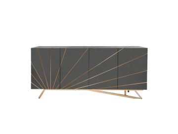 Katzu- Modern Grey and Rose Gold Buffet