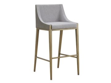 Fairview - Contemporary Grey + Brass Bar Stool
