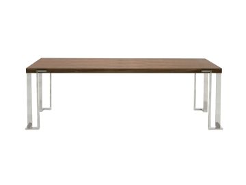 Heloise - Modern Walnut & Stainless Steel Dining Table