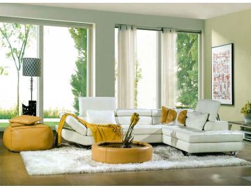 8011 Modern Bonded Leather Sectional Sofa