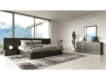 Manchester- Contemporary Dark Grey Bedroom Set