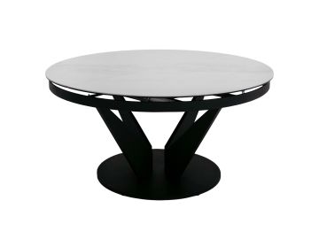 Alberta - Modern Black and White Ceramic Extendable 59"/86.5" Oval Dining Table