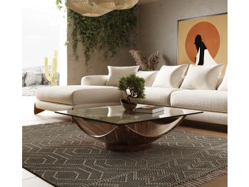 Sunset Modern Walnut Square Coffee Table
