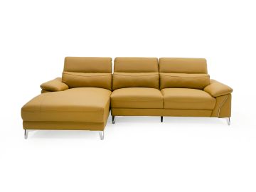 Sura - Modern Camel Leather Left Facing Sectional Sofa