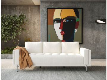 Schmidt - Modern Off White Fabric Sofa