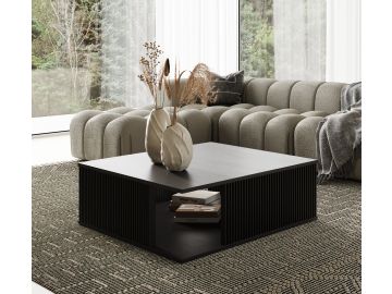 Alpine Modern Mid Century Black Ash Square Coffee Table